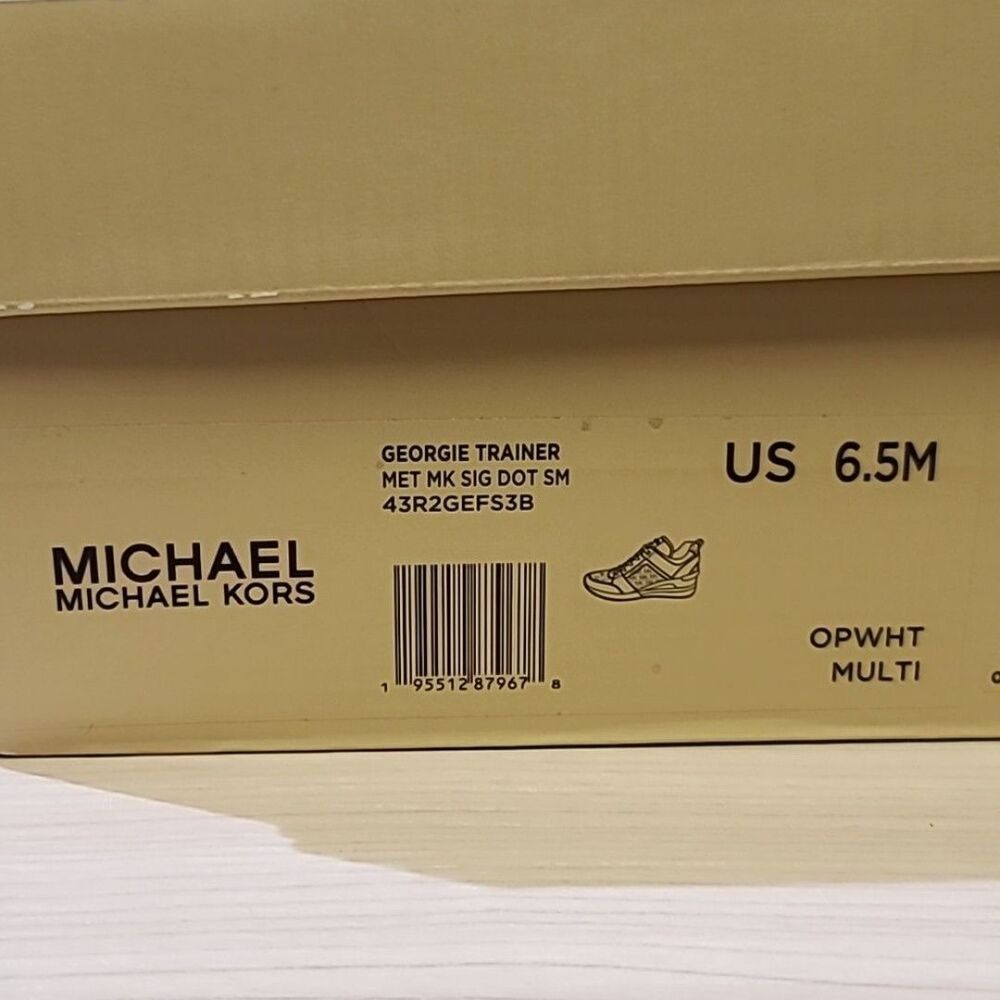 Michael Kors Georgie Trainer Optic White Multi US 6.5 Medium NEW - Picture 8 of 8